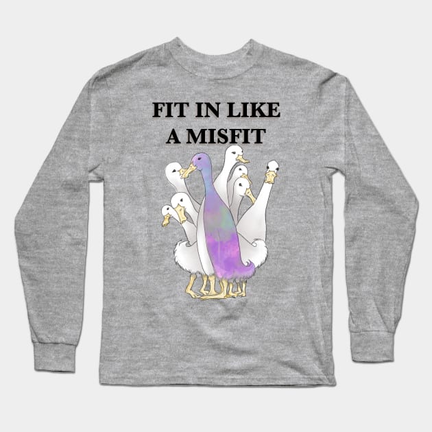 Fit in like a Misfit Long Sleeve T-Shirt by ArtistAnnieK